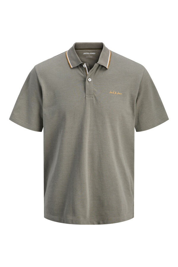 Jack & Jones PLUS Cotton piqu&eacute; polo shirt grey