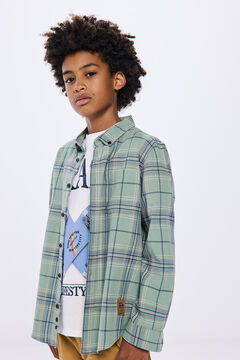 Springfield Camisa cuadros niño verde