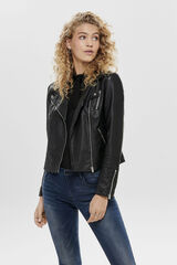 Springfield faux leather biker style jacket crna