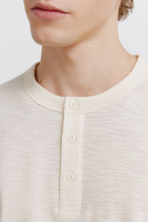 Springfield Checked placket long sleeve T-shirt white