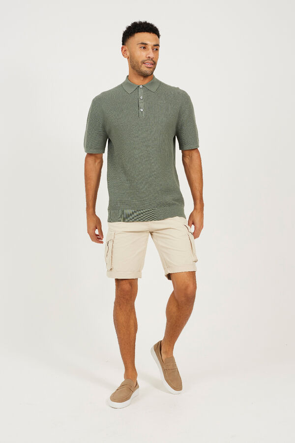 Brave Soul Short cargo con siete bolsillos beige