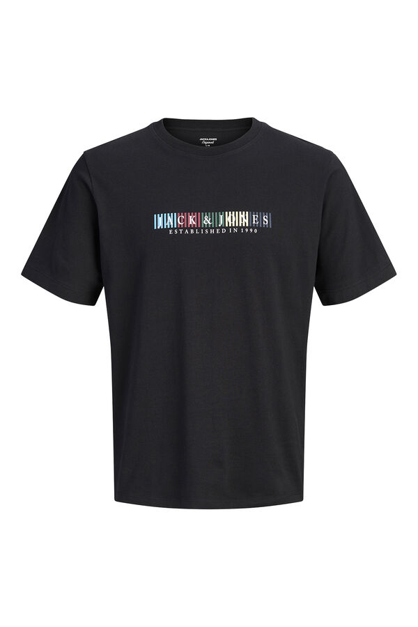 Jack & Jones Camiseta manga corta de algod&oacute;n negro