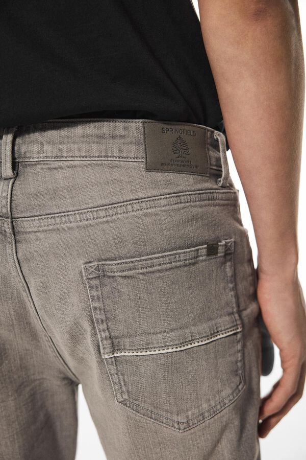 Springfield Jeans slim cinzentos lavagem clara cinza