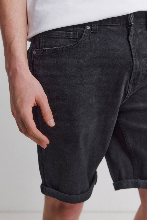 Springfield Black basic slim fit Bermuda shorts black