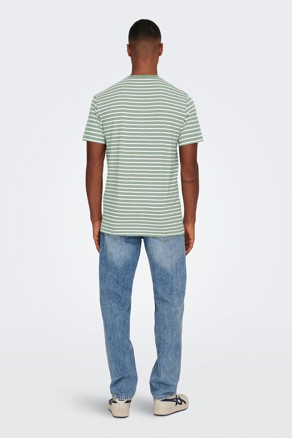 Only & Sons T-shirt de manga curta estampada verde