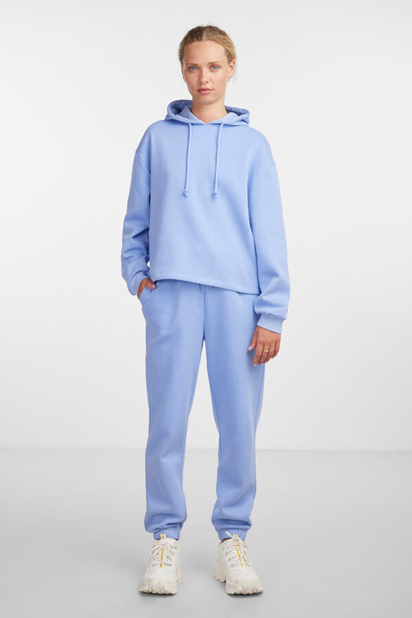Pieces Basic hooded sweatshirt blue
