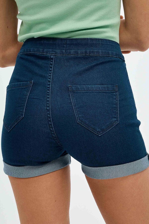 Springfield Denim-Shorts High Rise Slim blau