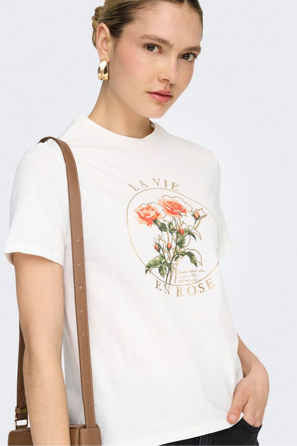 Only Front drawing T-shirt white
