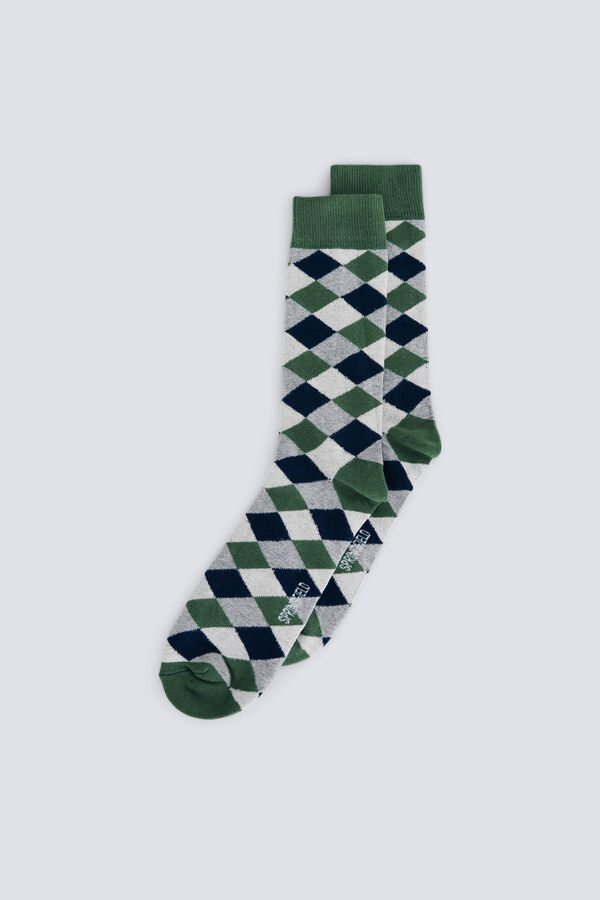 Springfield Diamond-patterned sock green