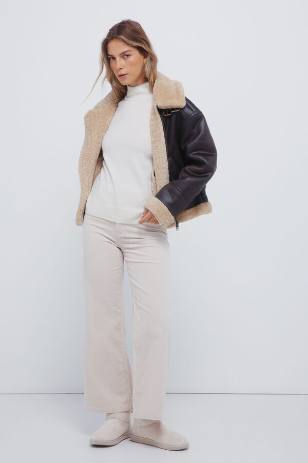 Springfield Short jersey-knit knit short dress mink