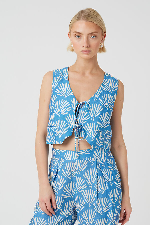 Brave Soul Chaleco estampado con cuello pico estampado