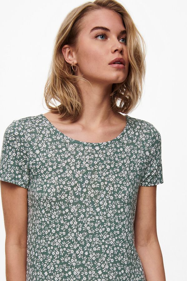 Only Vestido curto de manga curta verde