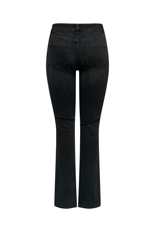 Springfield Jeans flare de cintura alta negro
