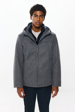 Springfield Kurzer Parka in Wolle Grau