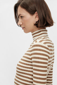 Springfield Polo neck jersey-knit jumper brown
