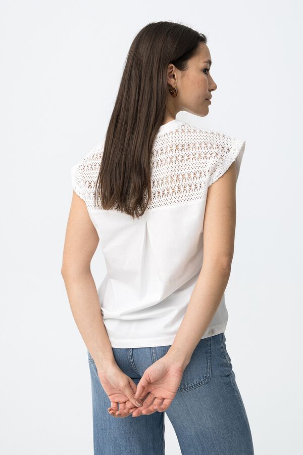 Tiffosi T-shirt with lace blanc