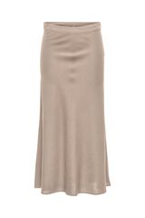 Only Falda midi de lino beige