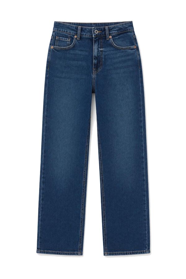 Springfield Straight cropped jeans blue