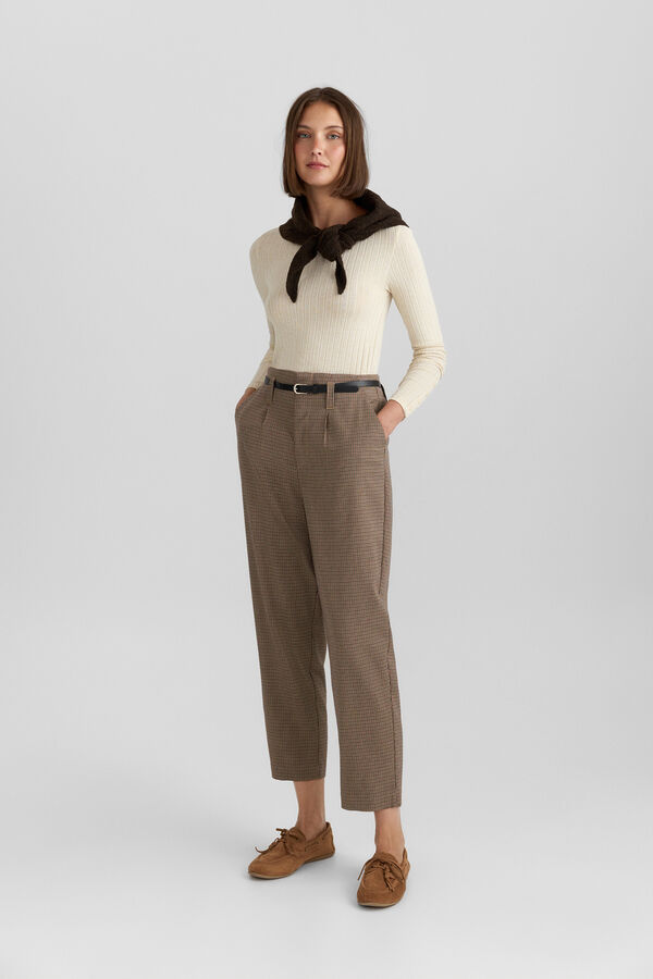 Springfield Tailored trousers with belt grey