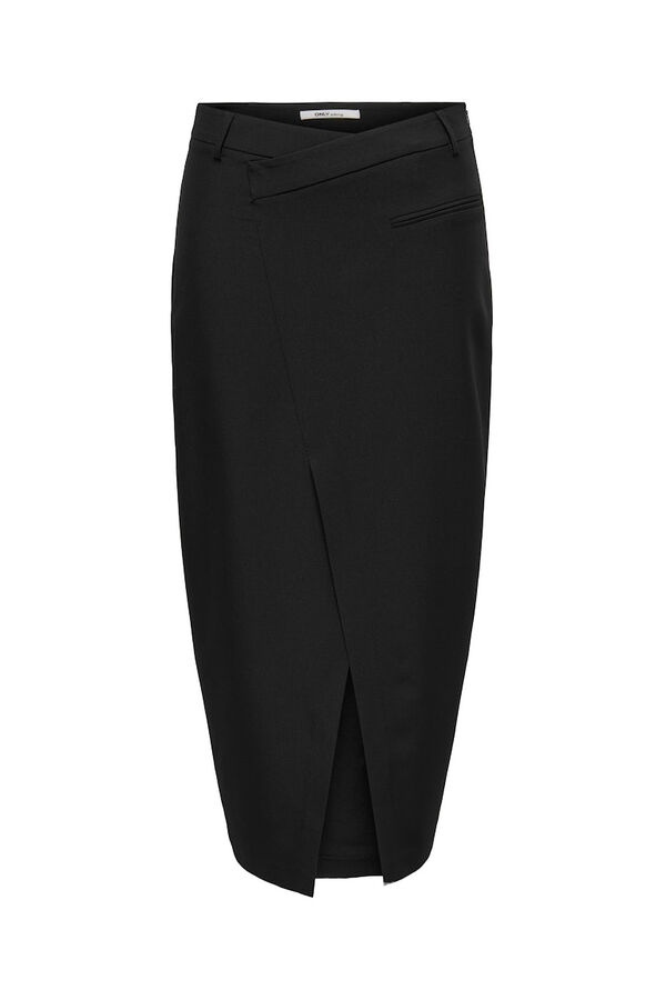 Only Falda midi abertura negro