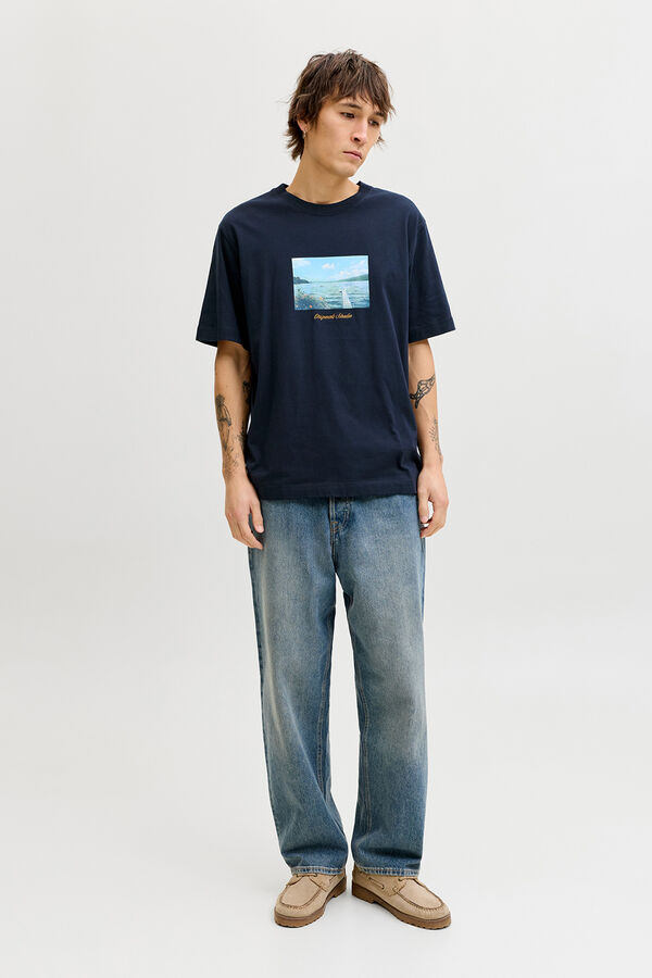 Jack & Jones Printed short sleeve shirt blue