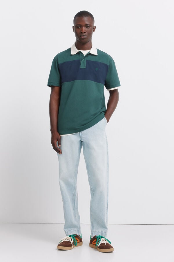 Springfield Piqu&eacute; regular fit polo blue