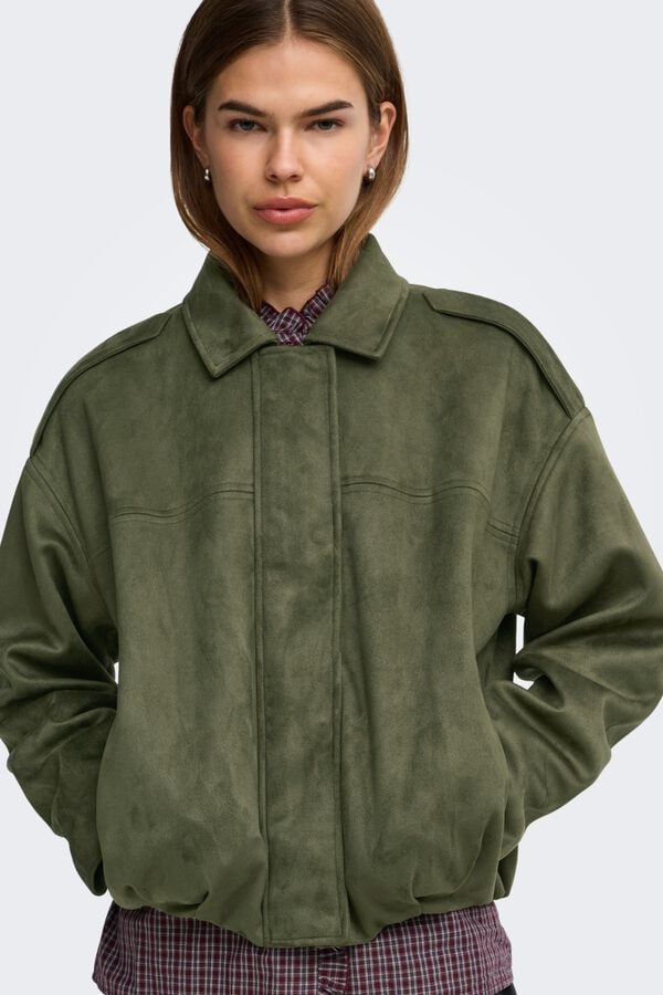 Only Faux suede jacket green