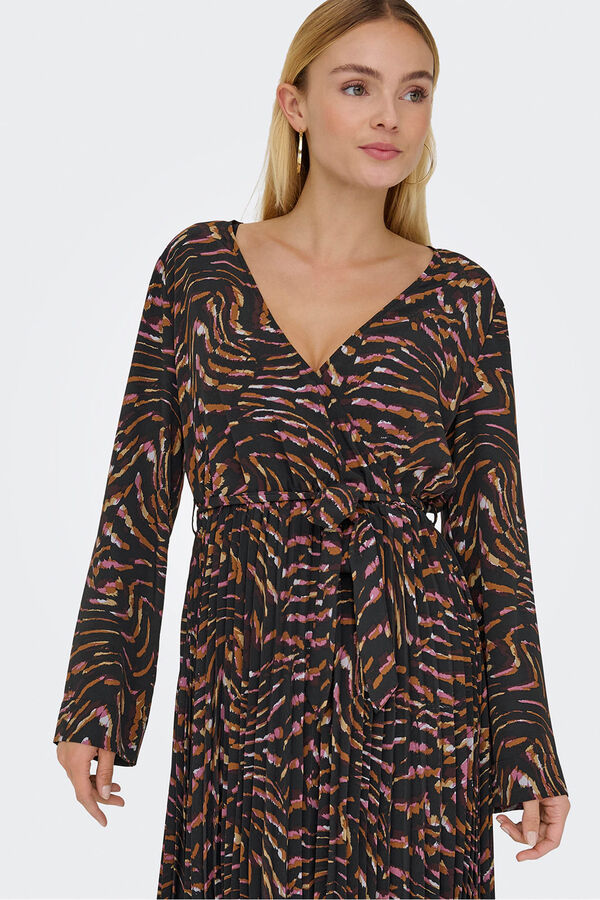 JDY Vestido corto plisado negro