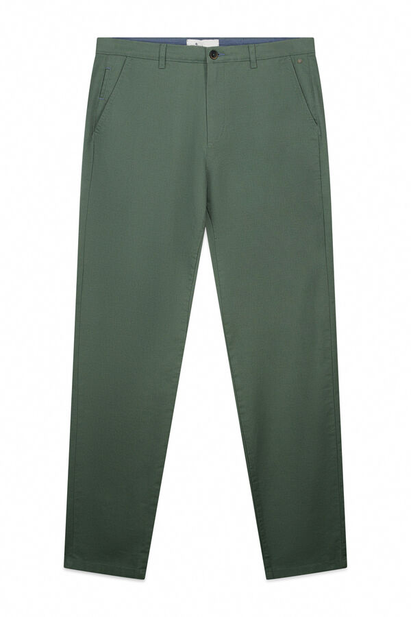 Springfield Slim fit micro-print trousers green