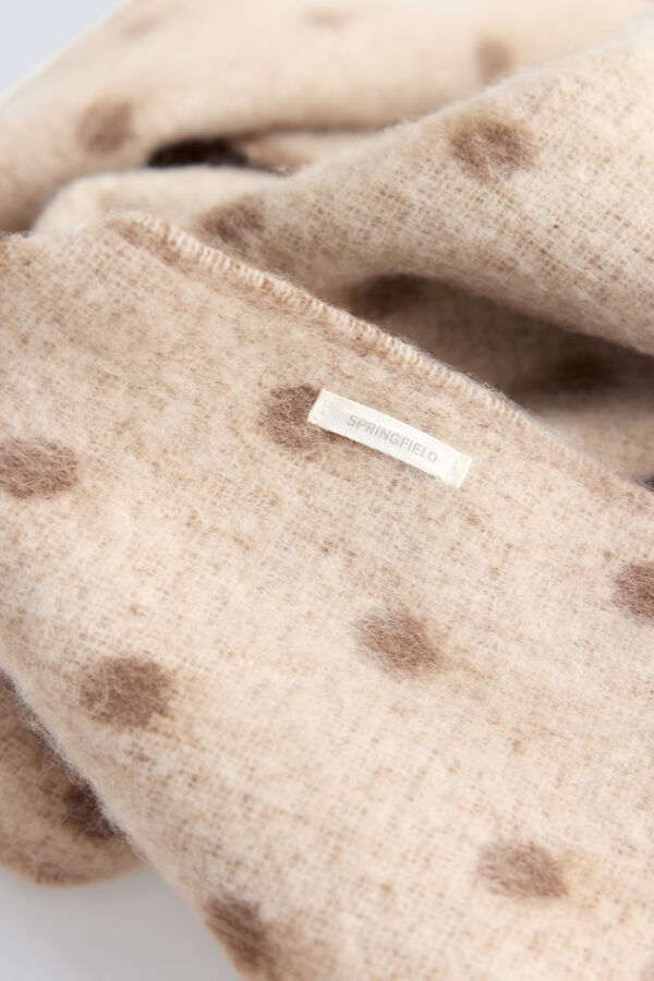 Springfield Polka-dot fringed scarf nude