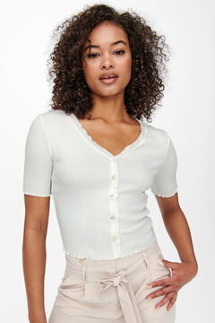 Springfield Short-sleeved ribbed top white