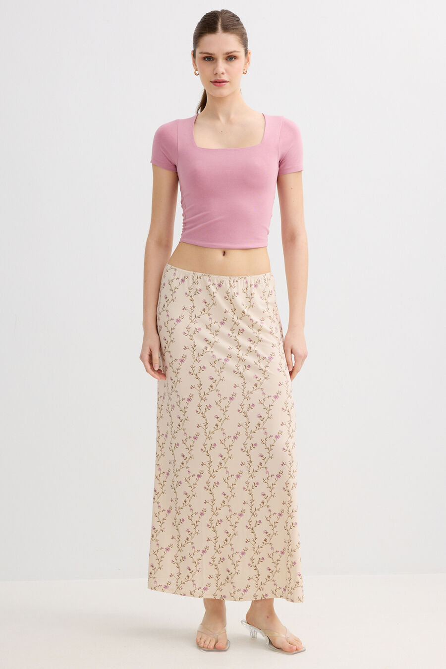 Falda midi estampado