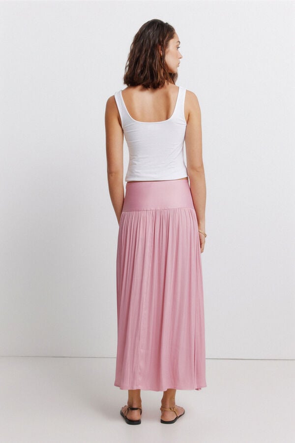 Springfield Pleated midi skirt pink