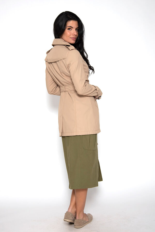 Springfield Buttoned trench coat with belt smeđa