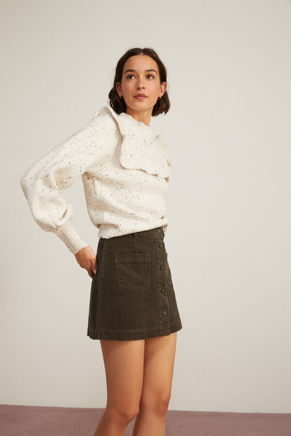Springfield Jumper with embroidery and ruffles grey