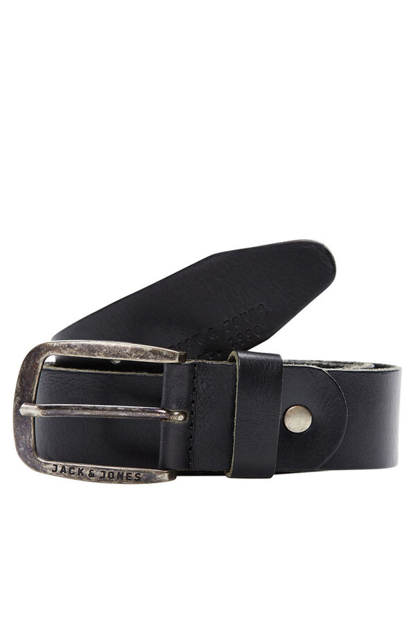 Jack & Jones Metal buckle leather belt black