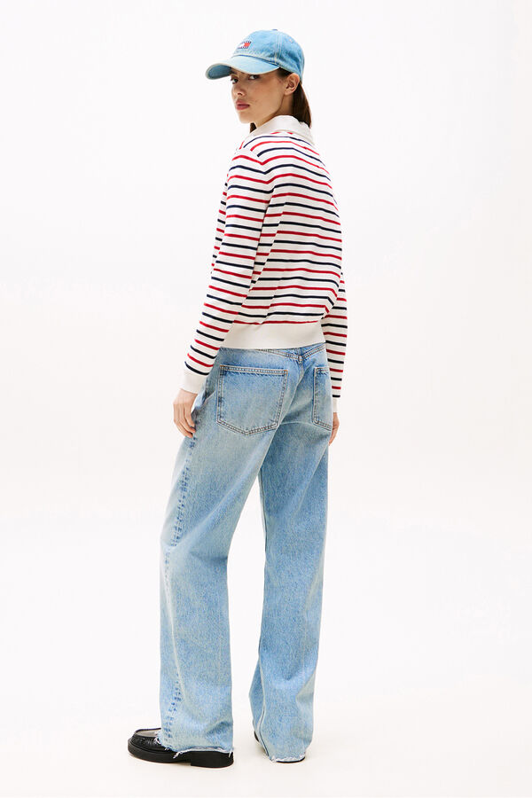 Tommy Jeans Women's striped jumper white