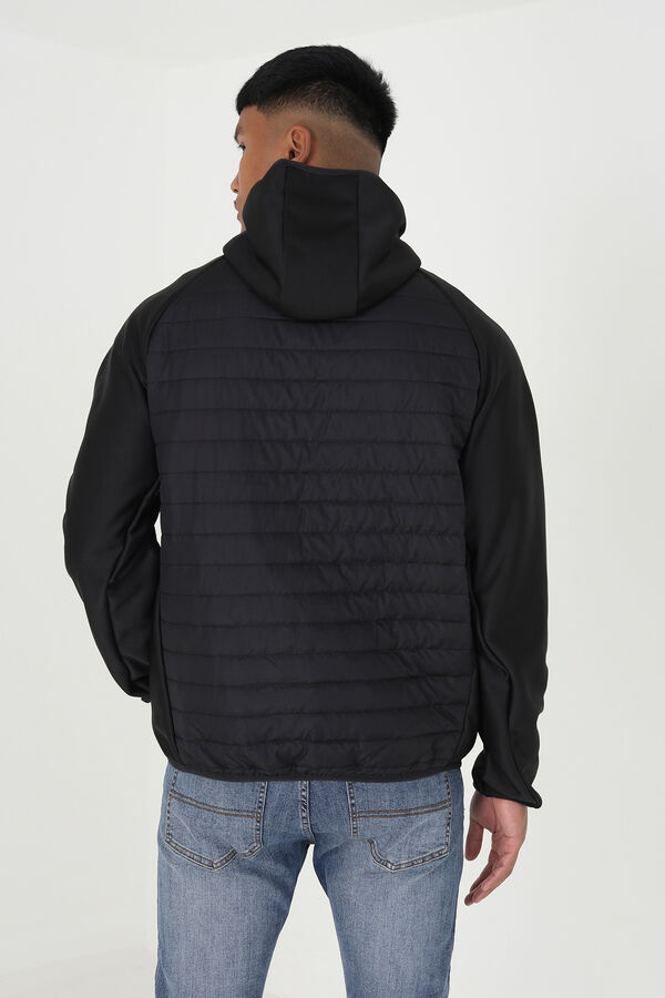 Springfield Quilted puffer jacket with hood black