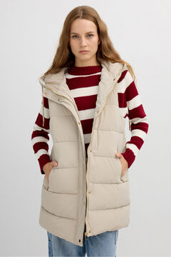 Inside Long puffer gilet