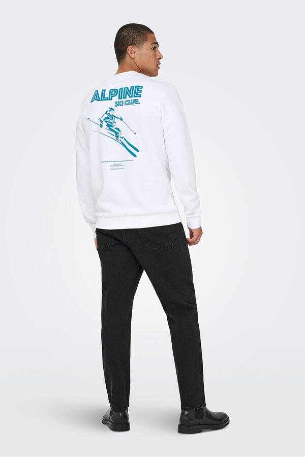 Only & Sons Sweatshirt mit Rundhalsausschnitt Wei&szlig;