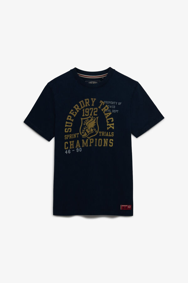 Superdry University graphic short-sleeved T-shirt blue