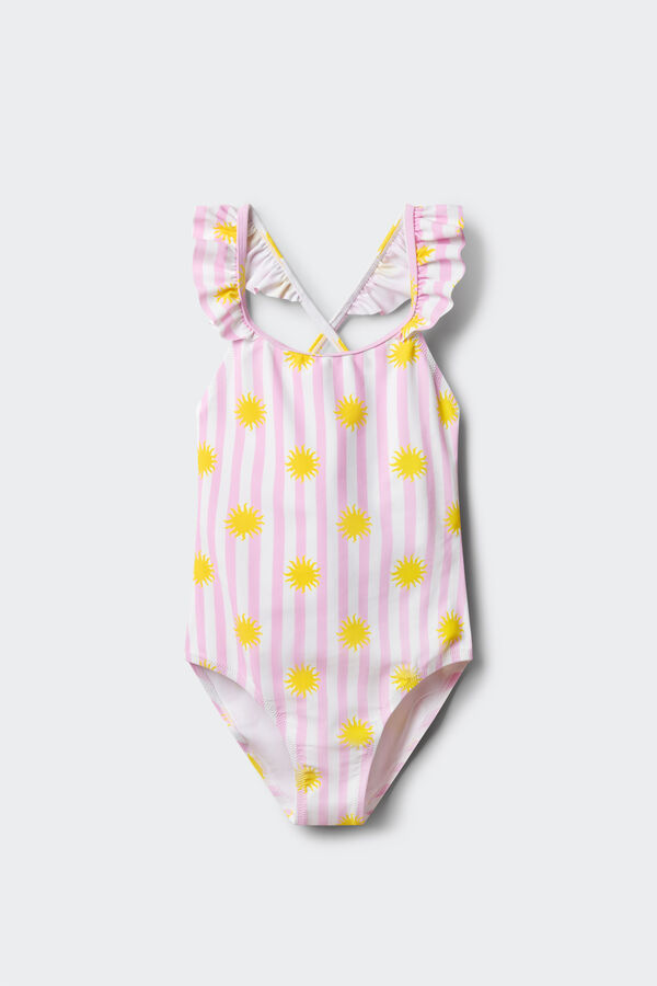 Springfield Kids Kupaći kostim za devojčice sa dezenom sunca Roze