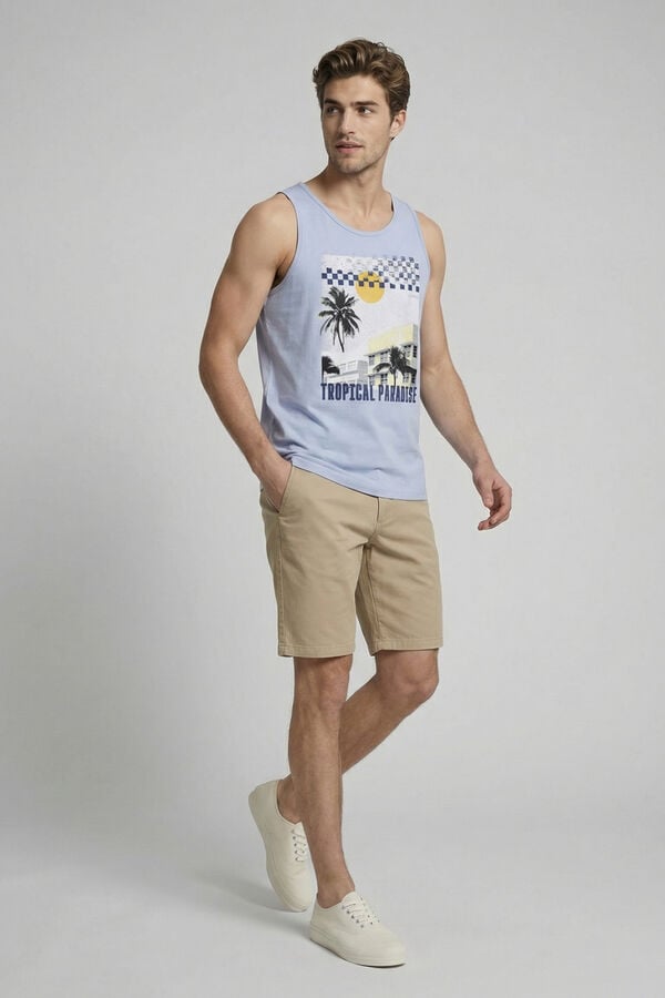 JJ REBEL Printed vest top blue