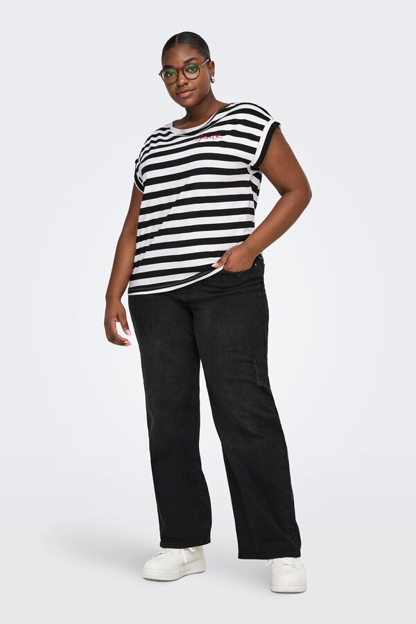 Only Carmakoma Cotton plus size T-shirt black