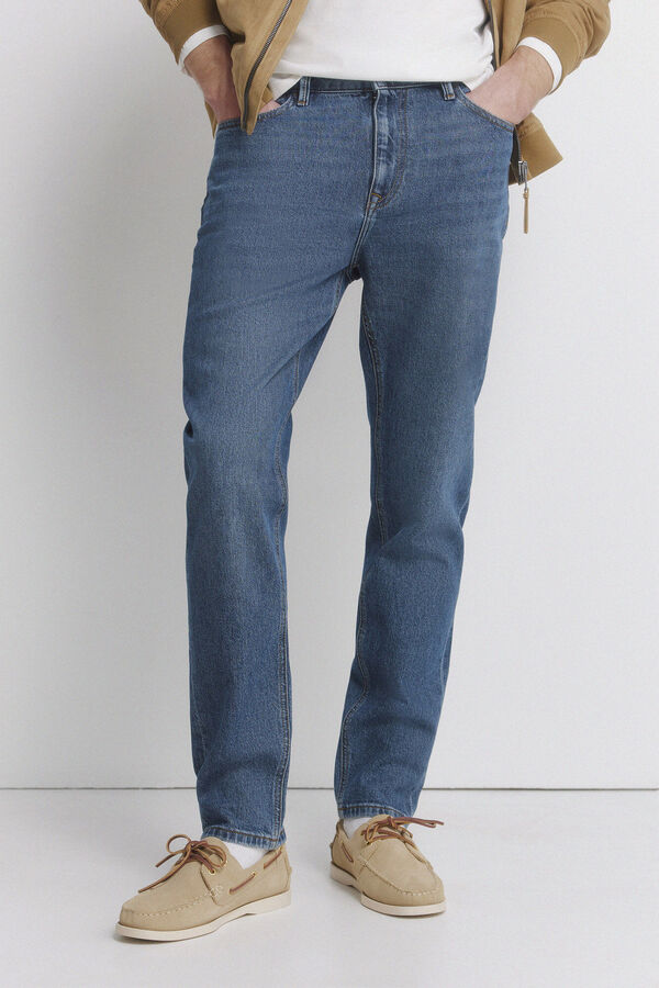 Springfield Jeans slim d&eacute;lavage fonc&eacute; moyen bleu