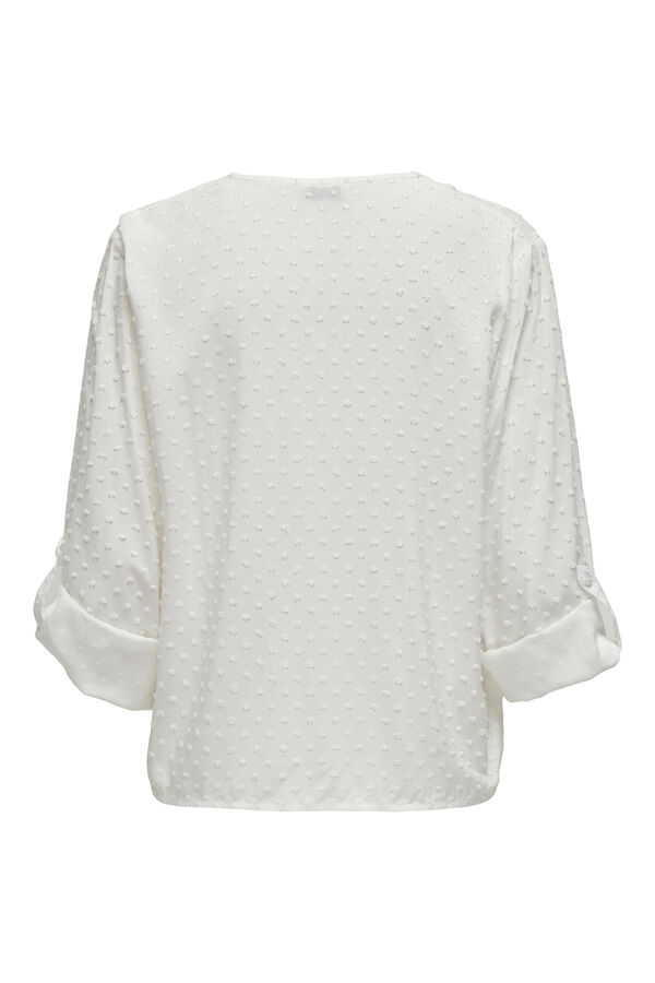 Springfield V-neck plumetis blouse bijela