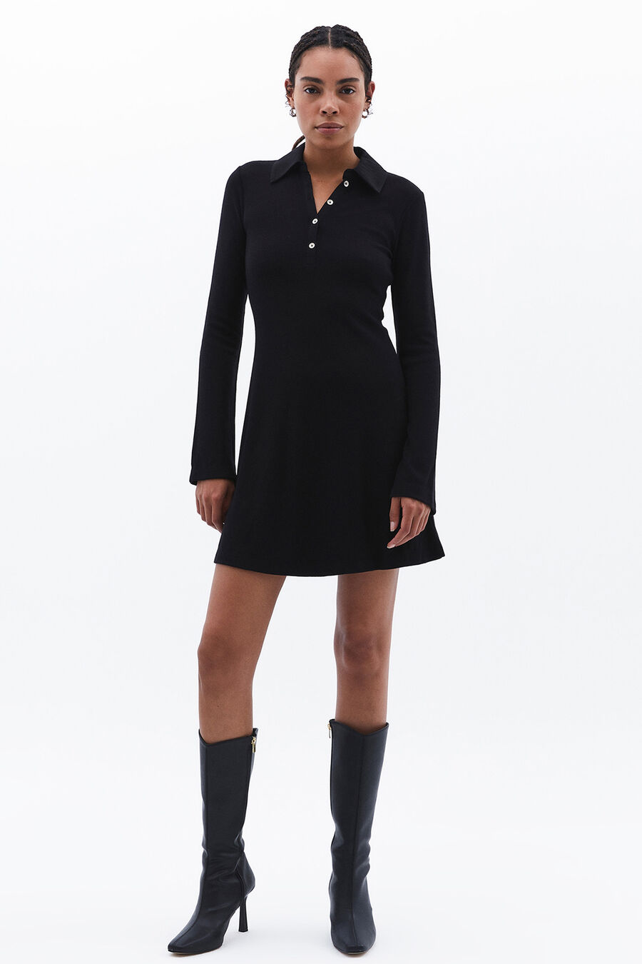 Vestido mini botones