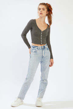Springfield Ribbed crop top silber