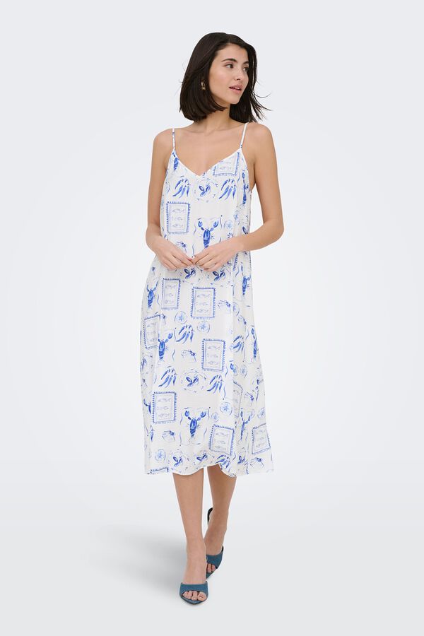 JDY Printed midi dress white