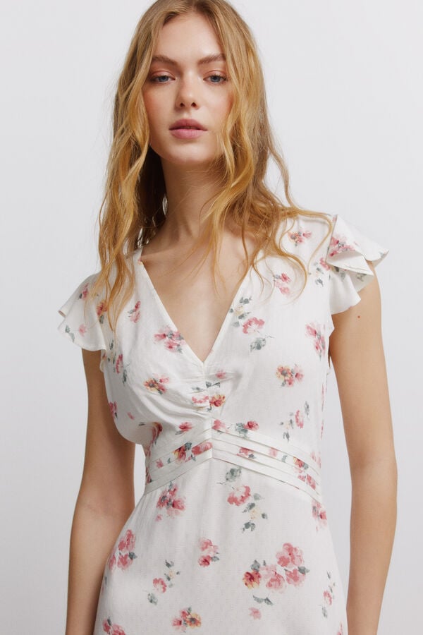 Springfield Pleated underbust dress printed